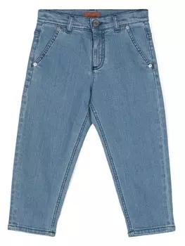 Missoni Kids зауженные джинсы с узором зигзаг, синий