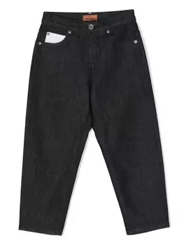 Missoni Kids зауженные джинсы средней посадки с вышитым логотипом, синий