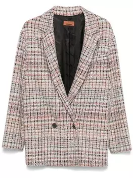 Missoni клетчатый пиджак из ткани букле, белый