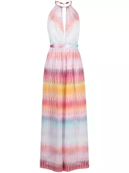 Missoni комбинезон широкого кроя с принтом зигзаг, синий