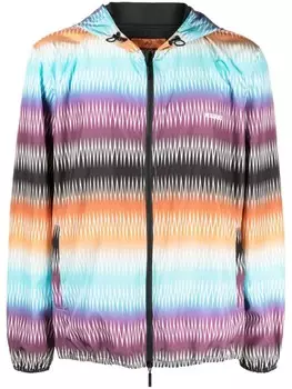 Missoni куртка с капюшоном и эффектом градиента, синий