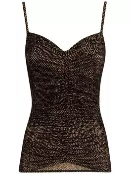 Missoni майка с зигзагообразной сборкой, коричневый
