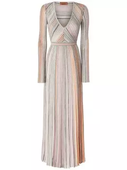 Missoni макси-платье, украшенное пайетками, нейтральный цвет