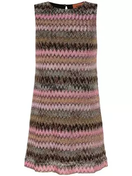 Missoni мини-платье с люрексом и зигзагом, черный