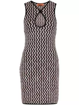 Missoni мини-платье с зигзагообразным узором, черный