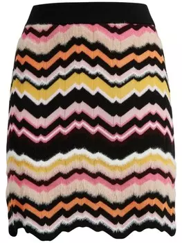 Missoni мини-юбка с зигзагообразным греческим мотивом, черный