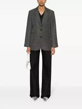 Missoni однобортный пиджак с узором зигзаг, серый