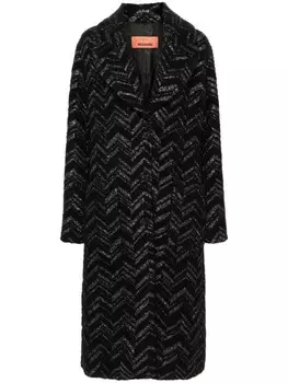 Missoni пальто из шевронной букле, черный
