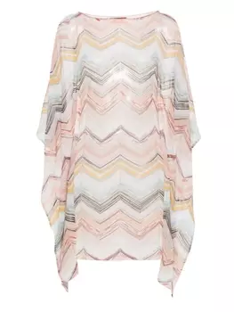Missoni платье-кафтан с люрексом, розовый