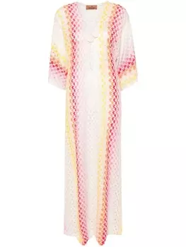 Missoni платье макси рыхлой вязки, желтый