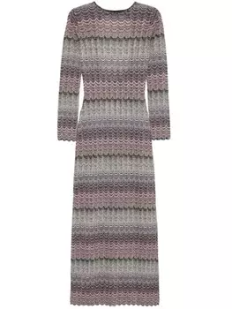 Missoni платье макси с узором Greek, розовый