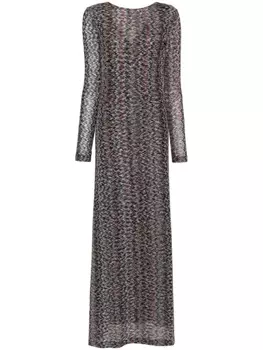 Missoni платье макси с узором зигзаг, синий