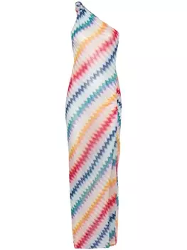 Missoni платье макси с узором зигзаг, синий