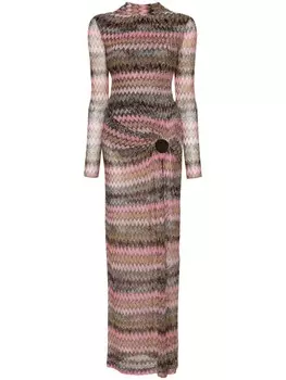 Missoni платье макси с вырезами, розовый
