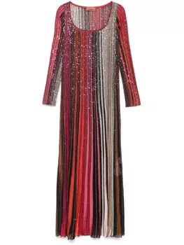 Missoni платье макси в полоску, черный