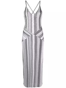 Missoni платье миди с узором зигзаг, черный