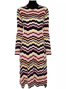 Missoni платье миди с узором зигзаг, черный