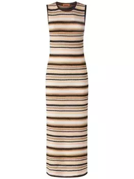 Missoni платье миди в полоску, нейтральный цвет