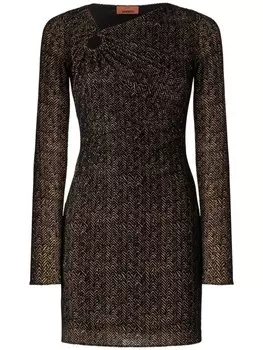 Missoni платье мини из тюля со сборками, коричневый