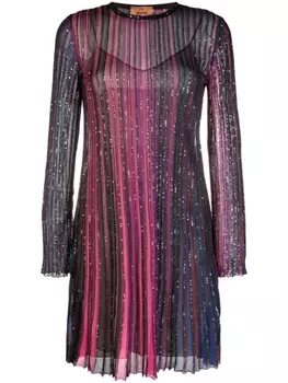 Missoni платье мини с пайетками, розовый