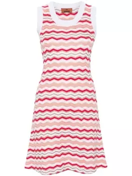 Missoni платье мини с узором зигзаг, розовый