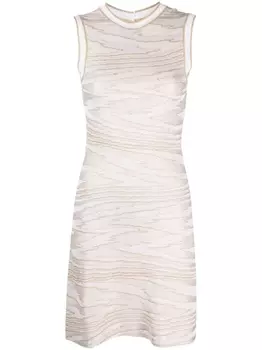 Missoni платье мини с узором зигзаг, нейтральный цвет
