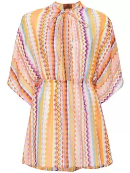 Missoni платье мини с узором зигзаг, желтый