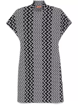 Missoni платье мини с узором зигзаг, черный