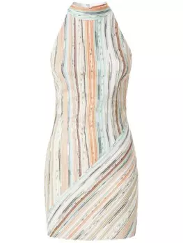 Missoni платье мини в полоску, нейтральный цвет
