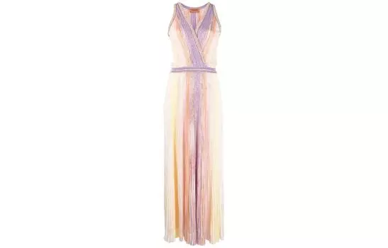MISSONI Платье с плиссированной юбкой фиолетового цвета