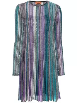 Missoni платье, украшенное пайетками, синий