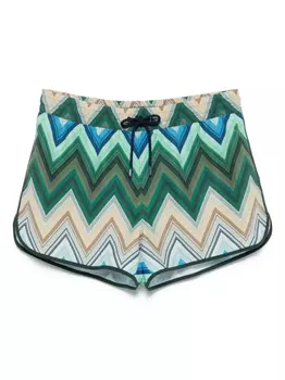 Missoni плавки-шорты с узором зигзаг, зеленый
