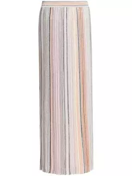 Missoni плиссированная юбка с пайетками, нейтральный цвет