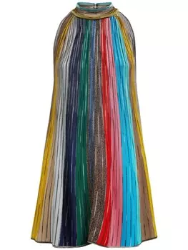 Missoni плиссированное мини-платье без рукавов, синий