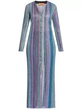 Missoni плиссированный кардиган с пайетками, синий
