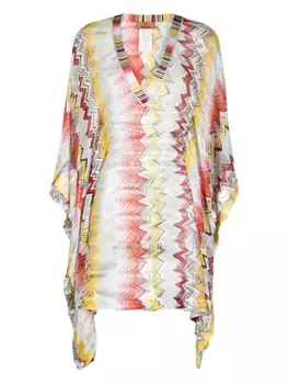 Missoni пляжная накидка с узором зигзаг, красный