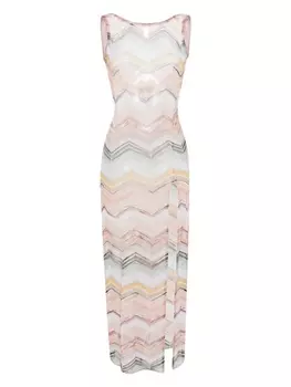 Missoni пляжное платье с узором шеврон, розовый