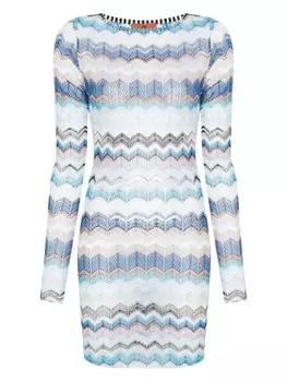 Missoni пляжное платье с узором зигзаг, синий