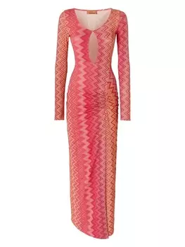 Missoni пляжное платье с узором зигзаг, красный