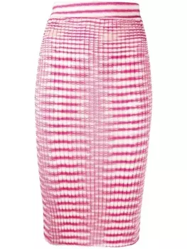 Missoni полосатая юбка в рубчик, розовый