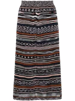 Missoni полосатая юбка вязки интарсия, синий