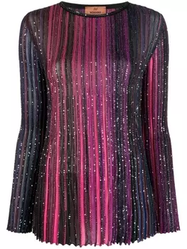 Missoni полосатый джемпер с пайетками, розовый