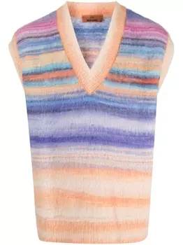 Missoni полосатый жилет с V-образным вырезом, оранжевый