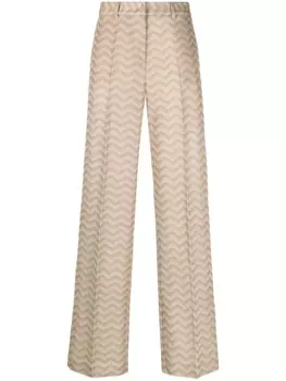 Missoni прямые брюки с узором зигзаг, нейтральный цвет
