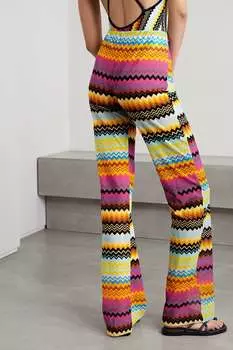 MISSONI Расклешенные брюки из вуали с принтом, розовый