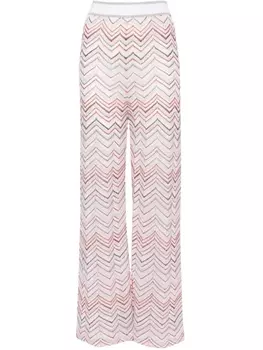 Missoni расклешенные брюки с пайетками, белый