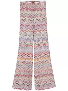 Missoni расклешенные брюки с узором зигзаг, белый