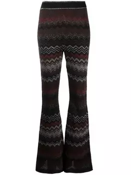 Missoni расклешенные брюки с узором зигзаг, черный
