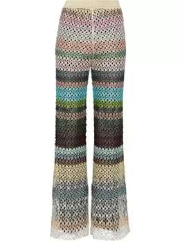 Missoni расклешенные брюки в полоску, розовый