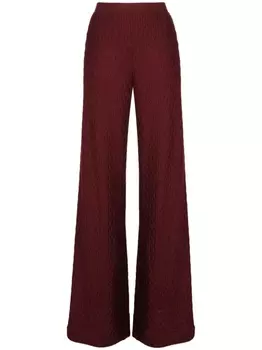 Missoni расклешенные трикотажные брюки, красный
